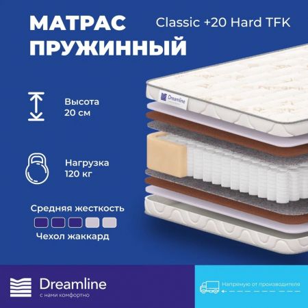 Матрас DreamLine Classic +20 Hard TFK (Классик&nbsp;+20&nbsp;Хард&nbsp;ТФК)